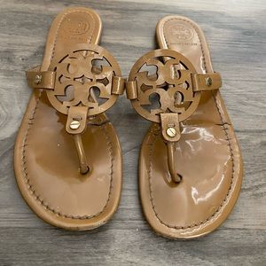 Tory Burch patent leather miller sandals